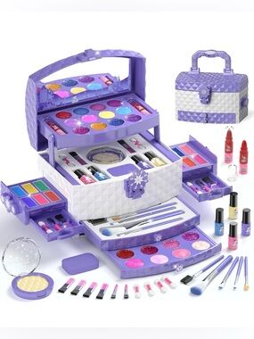 Kids Makeup Set for Girl - 56 Pieces - Washable Real Cosmetic, Non-Toxic - New